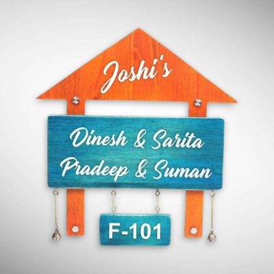 Handcrafted Wooden House Nameplate