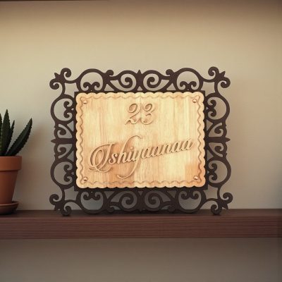 Handcrafted Wooden Nameplate