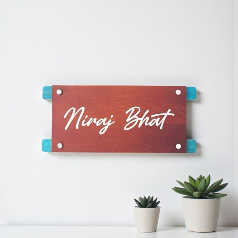 Handcrafted Wooden Stylish Nameplate