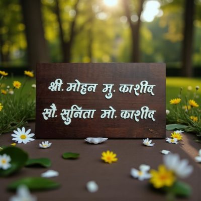 Handcrafted Wooden Stylish Nameplate