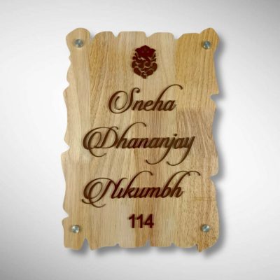 Handcrafted Wooden Stylish Nameplate 6