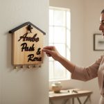 House Shaped Wooden Nameplate