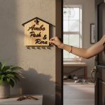 House Shaped Wooden Nameplate 2