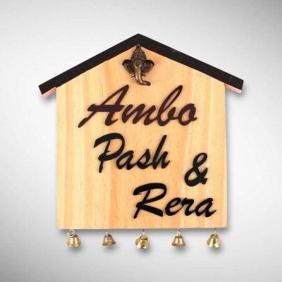 House Shaped Wooden Nameplate