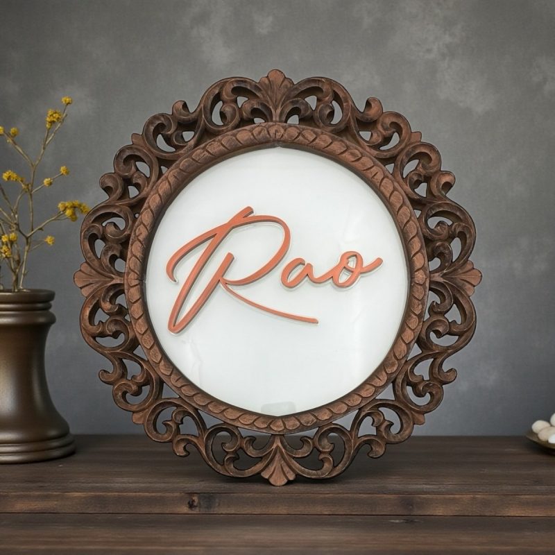 Luxury Round Designer Nameplate 3