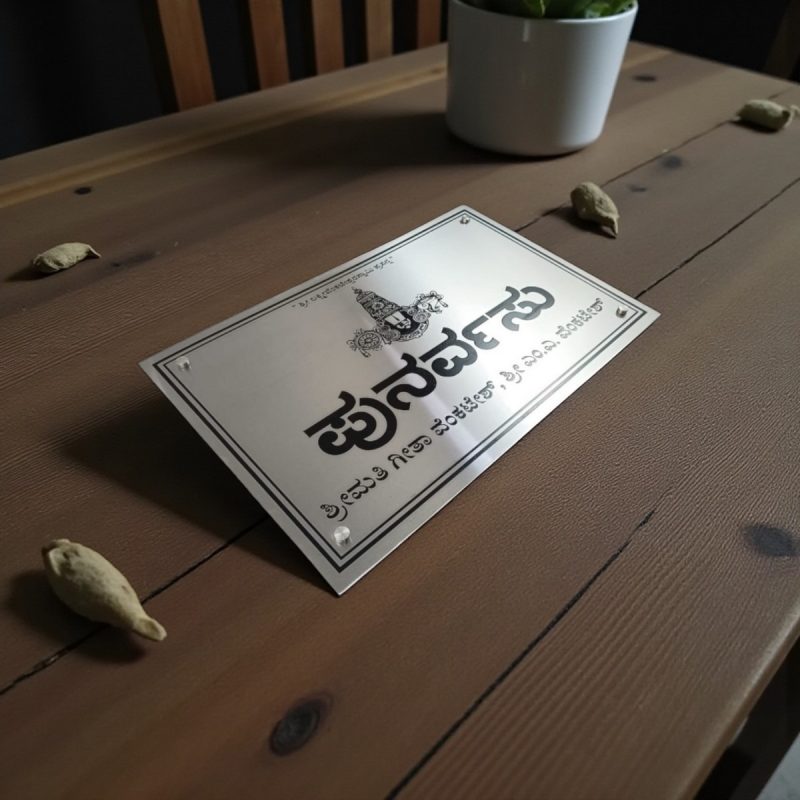 Stainless Steel Telugu Nameplate