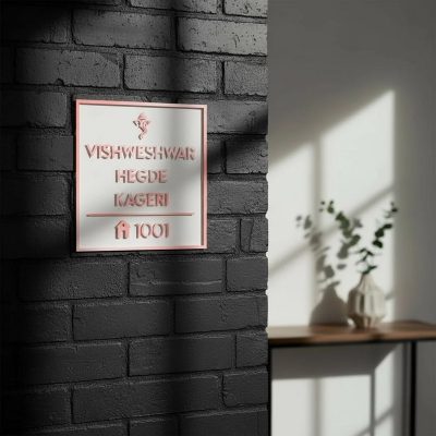 White Acrylic Letters Nameplate