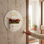 White Acrylic Planter Nameplate