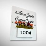 White Acrylic Planter Nameplate 6