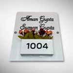 White Acrylic Planter Nameplate 8