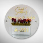 White Acrylic Planter Nameplate