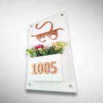 White Acrylic Planter Nameplate 3