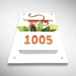 White Acrylic Planter Nameplate 4