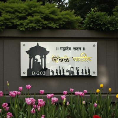 White Base Acrylic Nameplate