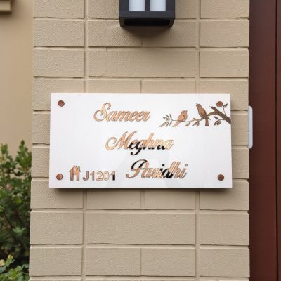 White Base Acrylic Nameplate