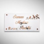 White Base Acrylic Nameplate