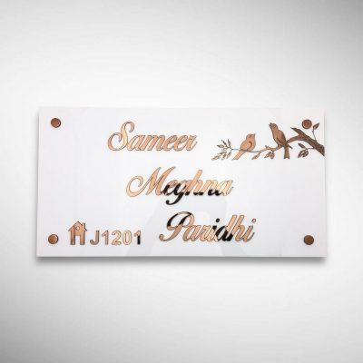 White Base Acrylic Nameplate
