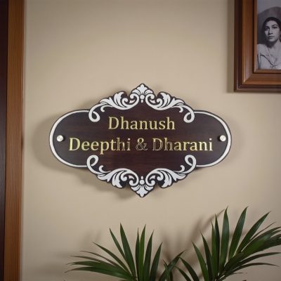 Wood Brown Polish Nameplate 4