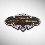 Wood Brown Polish Nameplate 6