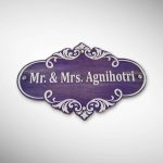 Wood Brown Polish Nameplate 8