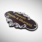 Wood Brown Polish Nameplate 9