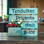 Wood Flower Pattern Nameplate 4