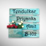Wood Flower Pattern Nameplate 5