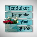 Wood Flower Pattern Nameplate 6