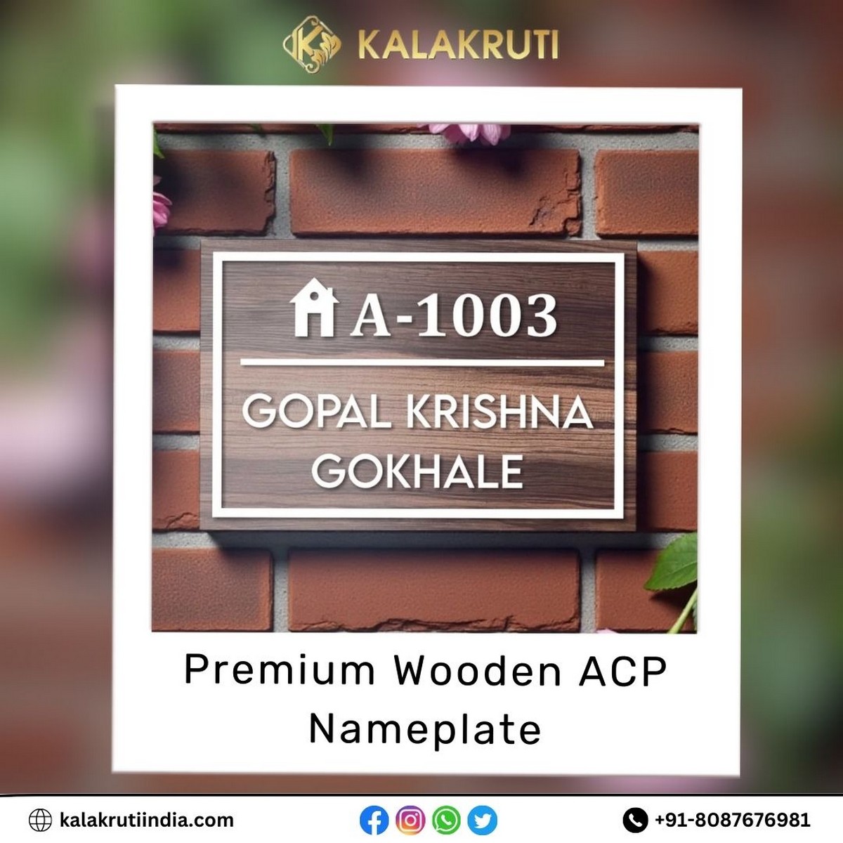 Wooden ACP Nameplate