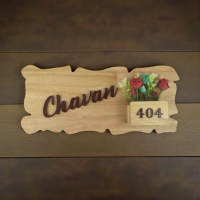 Wooden Floral Planter Nameplate 2