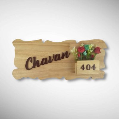 Wooden Floral Planter Nameplate 5