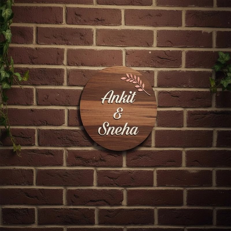 Wooden Matt Acrylic Nameplate