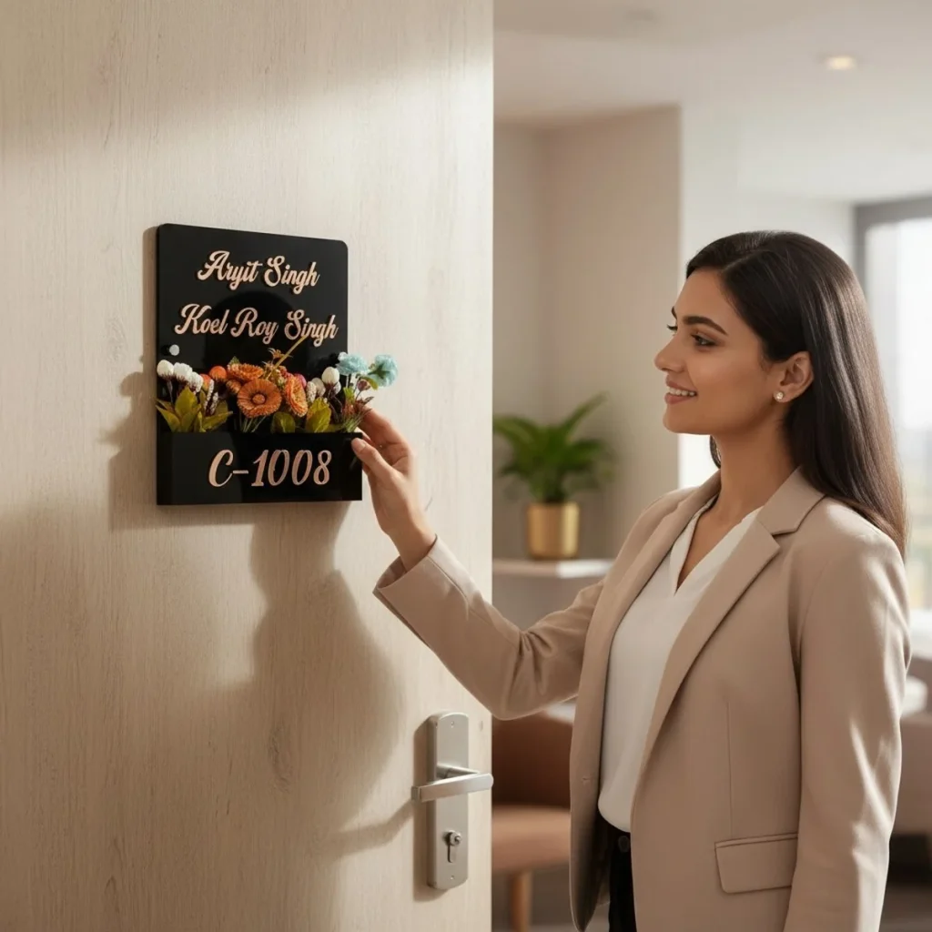 Black Acrylic Planter Nameplate 1