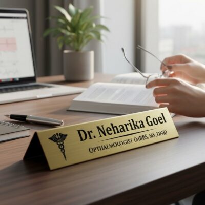 Brushed Metal Desk Nameplate