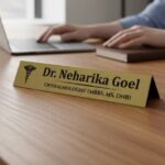 Brushed Metal Desk Nameplate 2