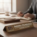 Brushed Metal Desk Nameplate 2