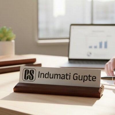 Brushed Metal Desk Nameplate 2