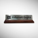 Brushed Metal Desk Nameplate 3