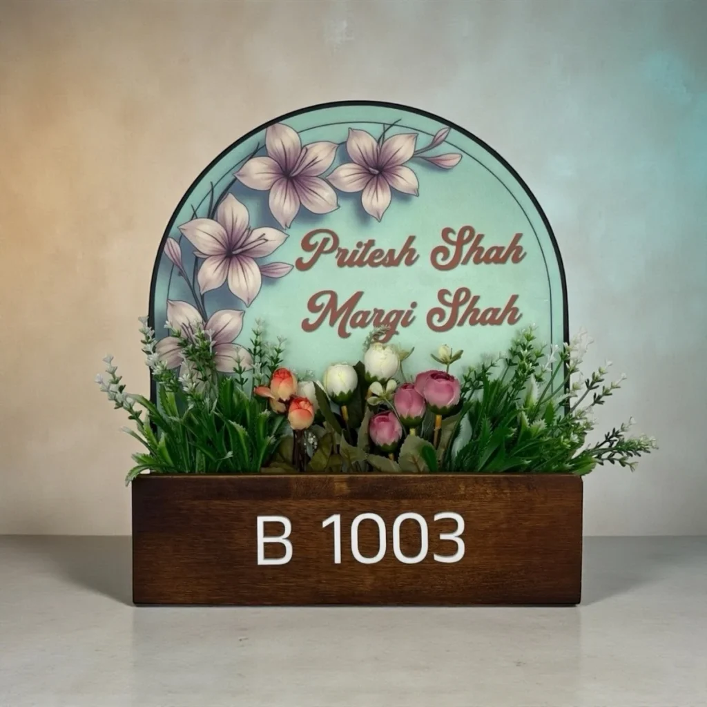 Designer Floral Planter Nameplate 5 (2)