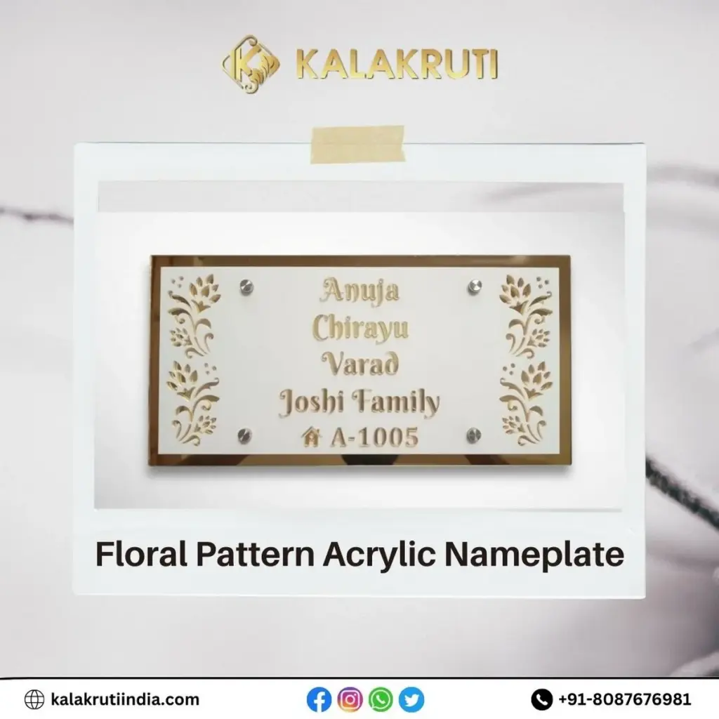Floral Pattern Acrylic Nameplate Blog Kalakruti