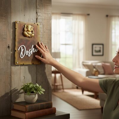 Ganesh Murti Handcrafted Nameplate