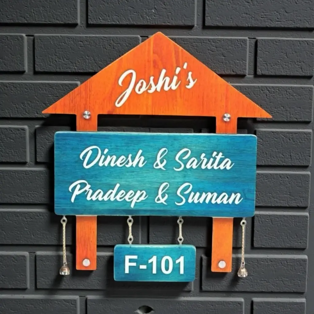 Handcrafted Wooden House Nameplate