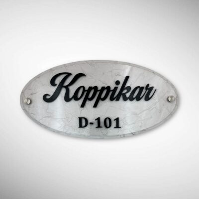 Oval Marble Style Nameplate 6