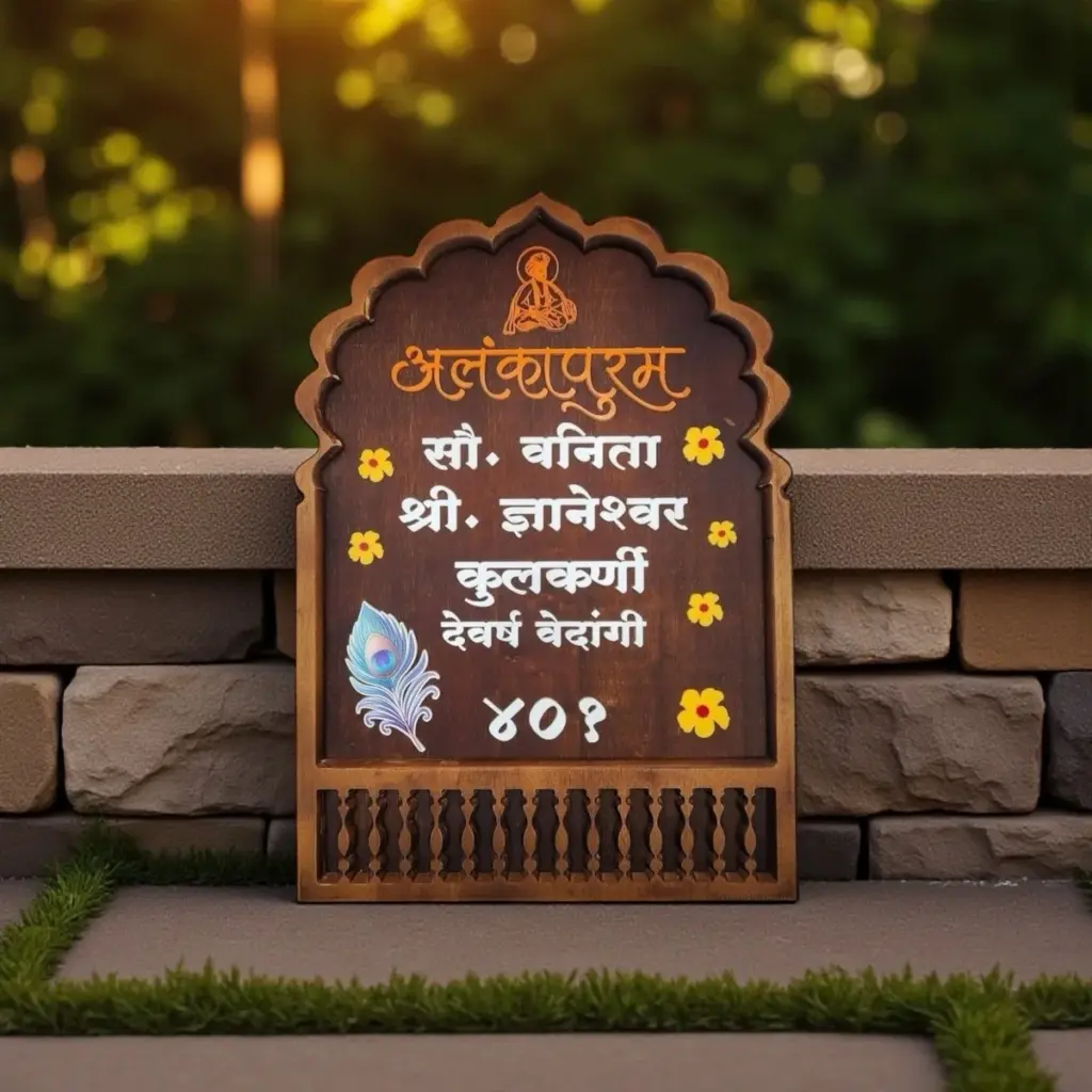 Polish Temple Pattern Nameplate 3