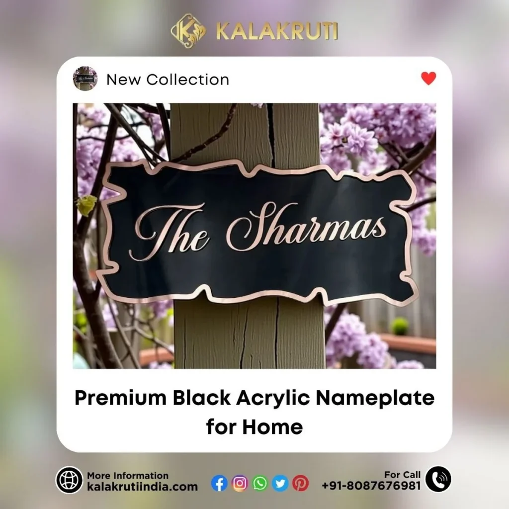 Premium Black Acrylic Nameplate
