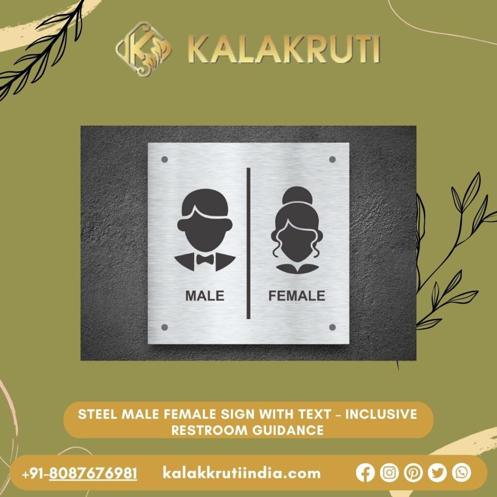 Stainless Steel Identity Clear Restroom Signage for All Genders